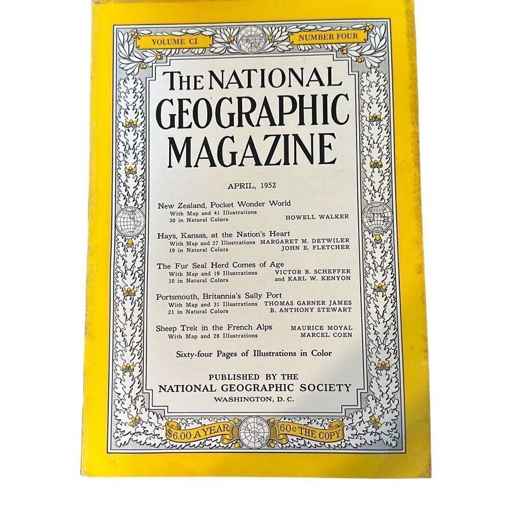 vintage National Geographic Magazine, April 1952